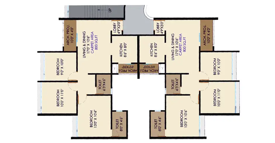 Abhinav Bolinj 2 BHK Floor Plan